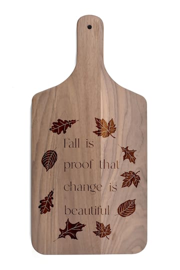 17&#x22; Change Is Beautiful Walnut Paddle Cutting Board